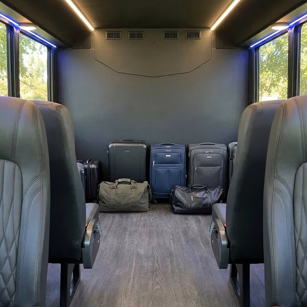 jefferson city 20 passenger minibus luggage area