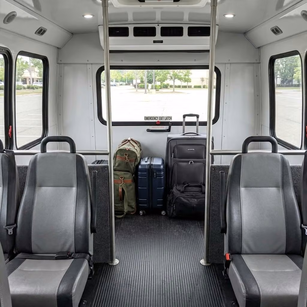 jefferson city 30 passenger minibus luggage area