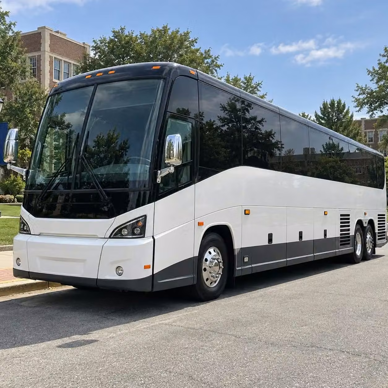 jefferson city 56 passenger sports charter buses with undercarriage gear storage