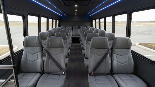 Interior of Charter Bus Company Springfield's 35 Passenger Minibus in Springfield