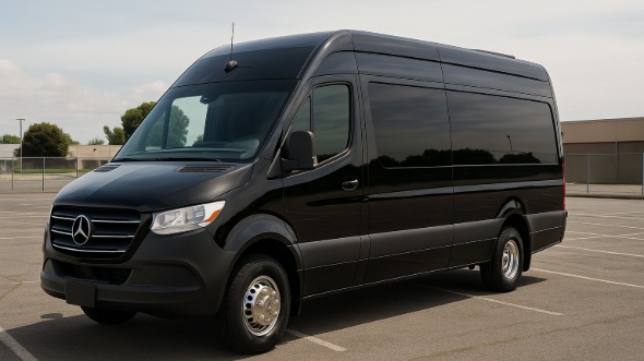 Exterior of Charter Bus Company O’Fallon's Sprinter Limo in O’Fallon