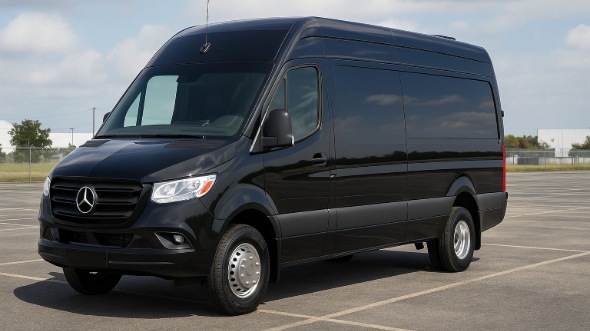 Exterior of Charter Bus Company St. Louis's Sprinter Van Rental With Driver in St. Louis